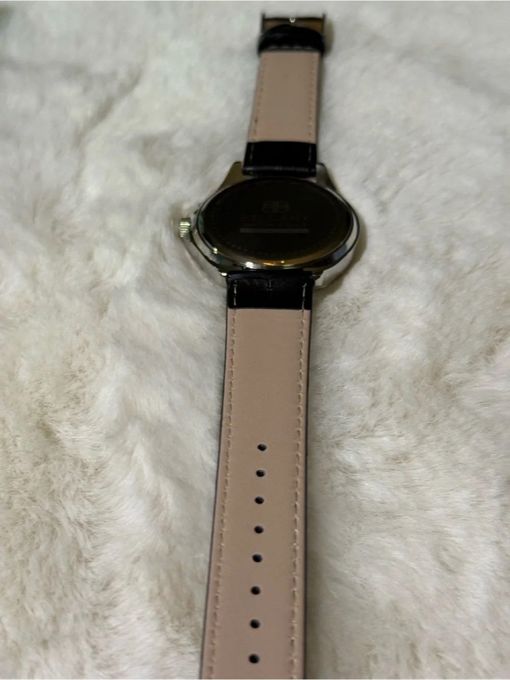 Bellany Silver Dial Leather Strap Watch